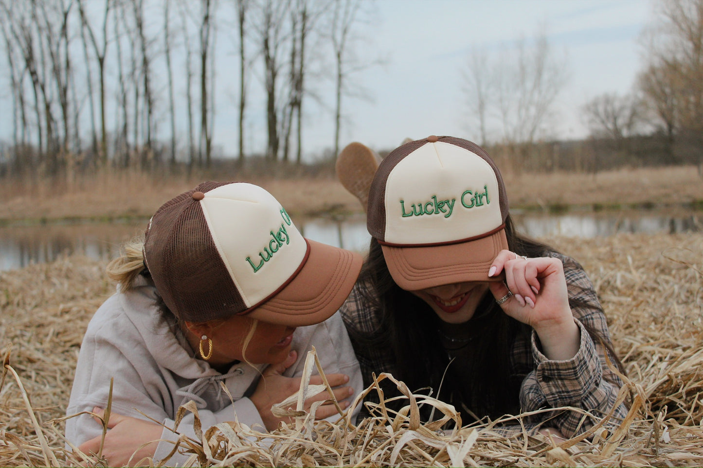 Lucky Girl Trucker Hat - The Cozy Coast X Rise Above Fall Below