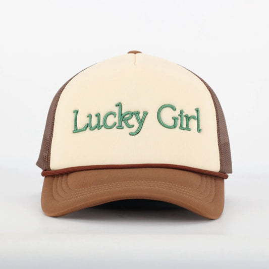 Lucky Girl Trucker Hat - The Cozy Coast X Rise Above Fall Below